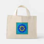 Mini Tote Bag Bleu fleur (Dos)