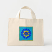 Mini Tote Bag Bleu fleur (Devant)