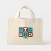 Mini Tote Bag Blocs MOD Big Bro - Bleu et Brown Personnalisé (Devant)