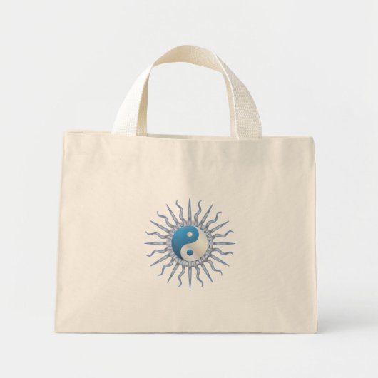 Mini Tote Bag Blue Starburst Yin Yang (Devant)
