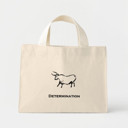 Mini Tote Bag Bull Determination Black (Devant)