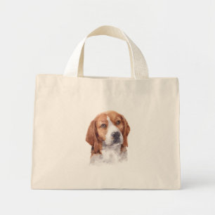 Mini Tote Bag Cadeau Beagle Mignon Aquarelle Amoureux de Chien