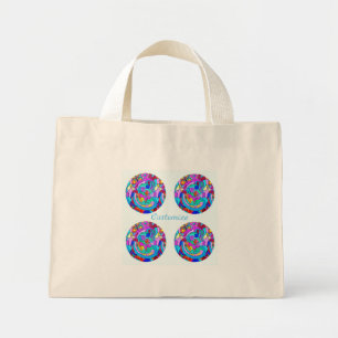 Mini Tote Bag Cercle d'amour rétro super des années 70