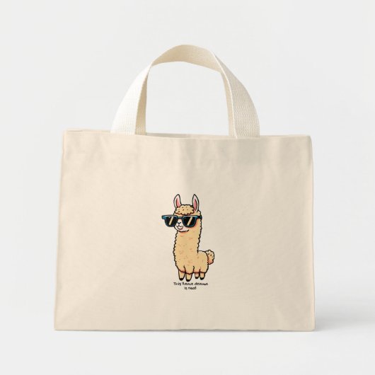 Mini Tote Bag Cette Llama Drama est vraiment une pose bizarre da (Devant)
