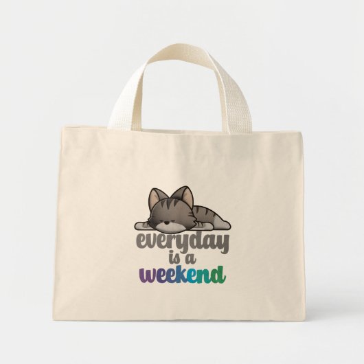 Mini Tote Bag Chaque jour est un week-end (Devant)