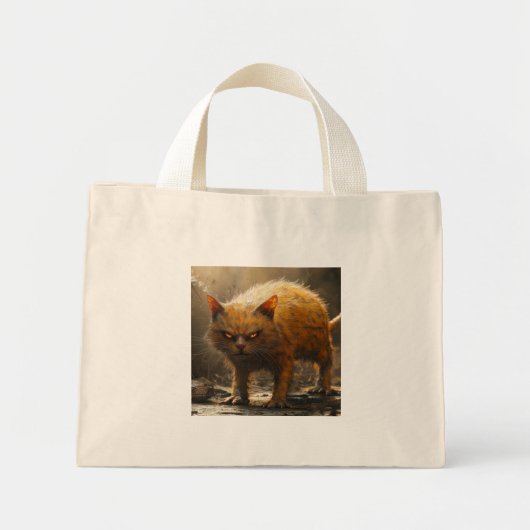 Mini Tote Bag Chat monstre (Devant)
