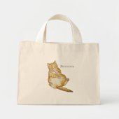 Mini Tote Bag chatte mignonne dormant chaton ginger kitten (Devant)
