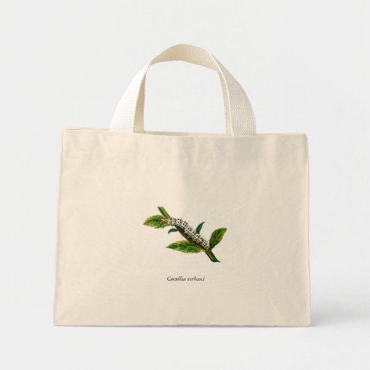 Mini Tote Bag chenille de Cucullia verbasci (Devant)