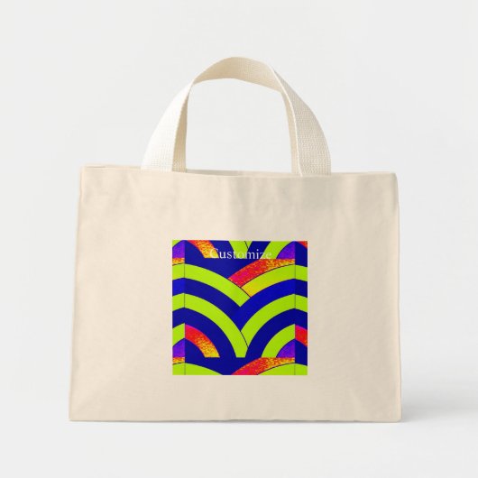 Mini Tote Bag chevron chic et design (Devant)