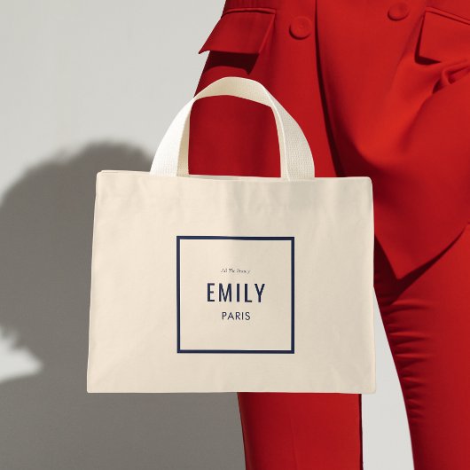 Mini Tote Bag Chic Français Marine Beauté / Mode Marque Promo