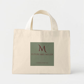 Mini Tote Bag Chic Vert Sauge Coquette Monogramme Future Mrs