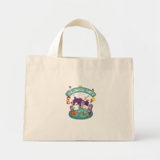 Mini Tote Bag Cimetière mignon fantôme et zombie Halloween