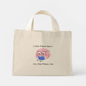 Mini Tote Bag Citation d'art d'illustration de lecture de ver à  (Dos)
