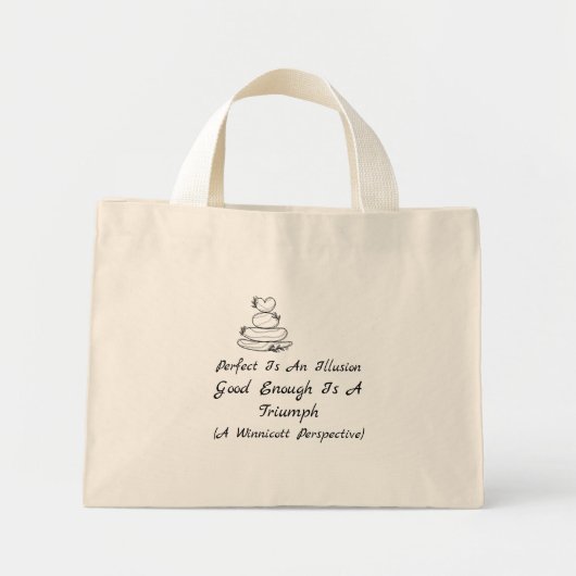 Mini Tote Bag Citation de compassion envers soi-même Winnicott A (Devant)