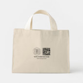 Mini Tote Bag Code QR de logo d'entreprise de mini-branding prom (Dos)