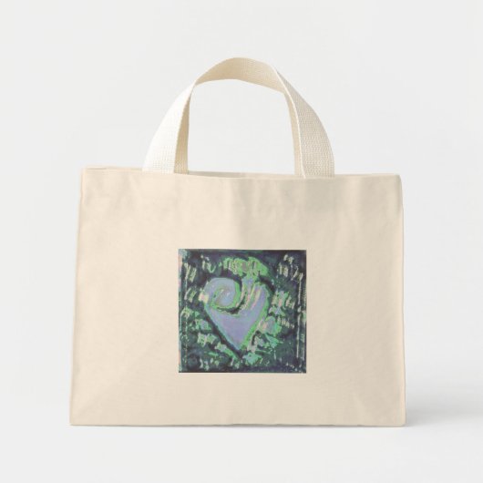 Mini Tote Bag coeur abstrait (Devant)