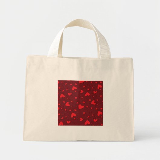 Mini Tote Bag Coeurs bouclés rouges (Devant)