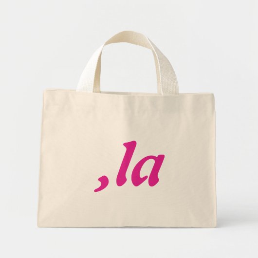 Mini Tote Bag Comma La Kamala Harris - Conception de texte custo (Devant)