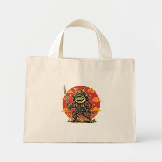 Mini Tote Bag Conception d'animal de guerrier de samouraï de gre (Devant)