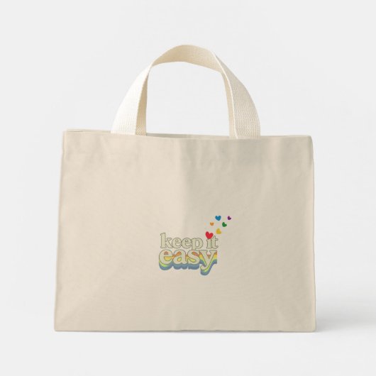 Mini Tote Bag Conception de typographie rétro fière facile à viv (Dos)