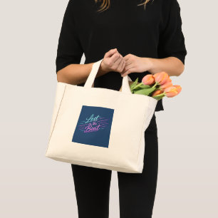 Mini Tote Bag Conception de vibrations musicales néon