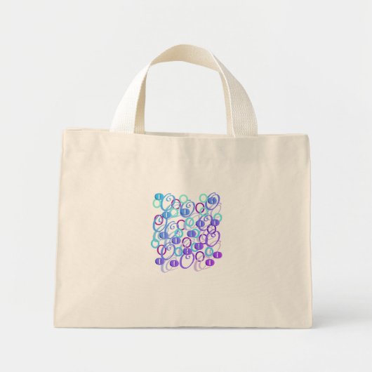 Mini Tote Bag Confettis de lettres "O" (Devant)