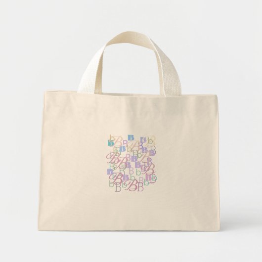 Mini Tote Bag Confettis en forme de lettre "B" (Devant)