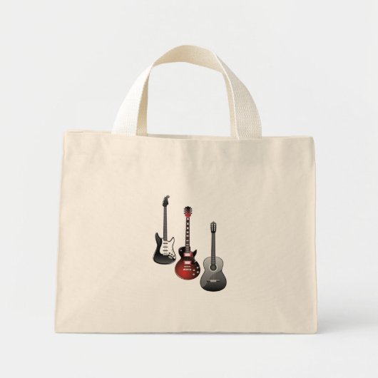 Mini Tote Bag Cool Electric Guitars for Music Lovers Gift (Devant)