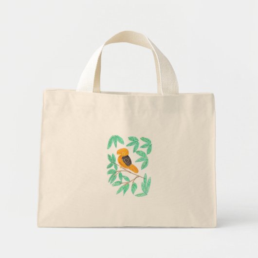 Mini Tote Bag Coq de roche péruvien (Rupicola peruvianus) (Devant)