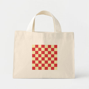 Mini Tote Bag Cottagecore vintage à carreaux rouges 