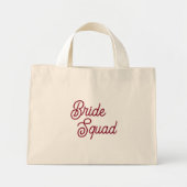 Mini Tote Bag Cranberry Red Style Script Bride Squad (Devant)