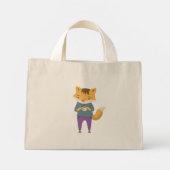 Mini Tote Bag Cute renard avec tasse de thé (Dos)