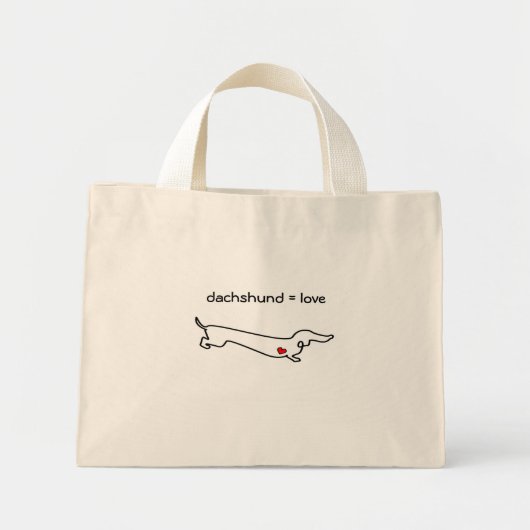 Mini Tote Bag Dachshund = Amour (Devant)