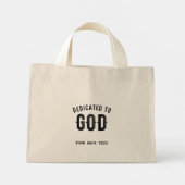 MINI TOTE BAG DÉDIÉ À DIEU COOL PERSONNALISABLE NOIR TEXTE (Dos)