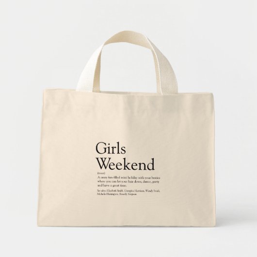 Mini Tote Bag Définition du plaisir d'un week-end entre filles m (Devant)