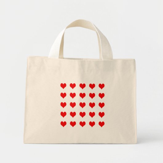 Mini Tote Bag Design simple de coeur rouge (Devant)