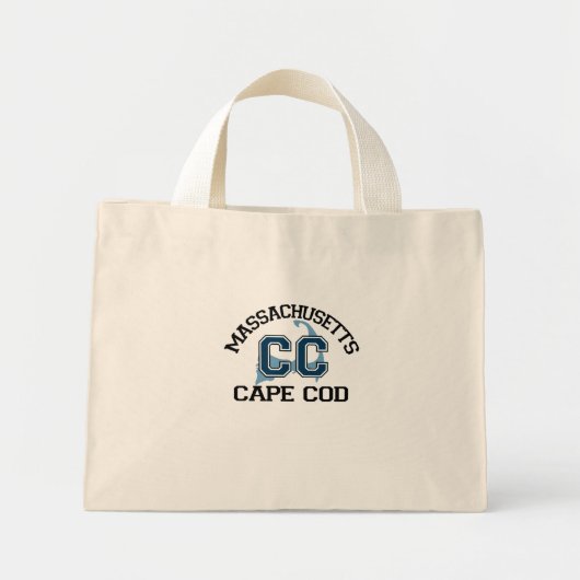 Mini Tote Bag Design "Varsity" de Cape Cod. (Devant)