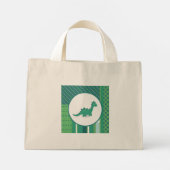 Mini Tote Bag Dessin de dinosaure vert animal (Dos)