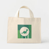 Mini Tote Bag Dessin de dinosaure vert animal (Devant)
