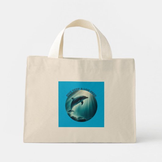 Mini Tote Bag Dive Deep Live Dolphin gratuit (Dos)