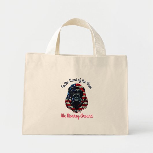 Mini Tote Bag Drapeau Gorilla Amérique (Devant)