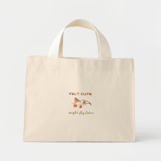 Mini Tote Bag Drôle légende Semblé mignon automne Fruits & Oisea (Devant)