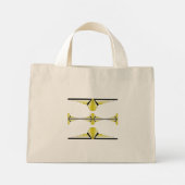 Mini Tote Bag Éléments Art déco en jaune pastel (Dos)