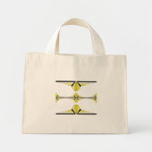Mini Tote Bag Éléments Art déco en jaune pastel (Devant)