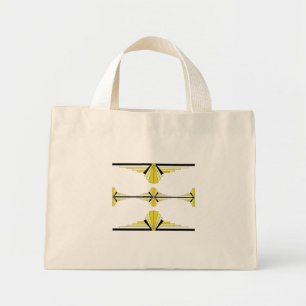 Mini Tote Bag Éléments Art déco en jaune pastel