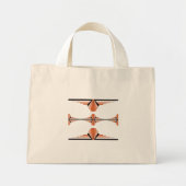 Mini Tote Bag Éléments Art déco en orange pastel (Devant)