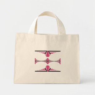 Mini Tote Bag Éléments Art déco en rose rose