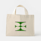 Mini Tote Bag Éléments Art déco en vert profond (Dos)