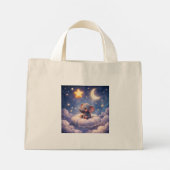 Mini Tote Bag Éléphant et Lune de minuit minuscule tote (Dos)