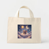 Mini Tote Bag Éléphant et Lune de minuit minuscule tote (Devant)